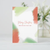 水パーソナライズされた色メリーモダンクリスマス サンキューカード (スタンド正面)