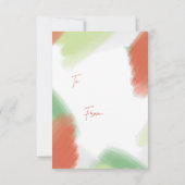 水パーソナライズされた色メリーモダンクリスマス サンキューカード (裏面)