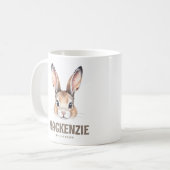 水パーソナライズされた色モダン可愛いイースターバニー コーヒーマグカップ (正面左)