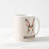 水パーソナライズされた色モダン可愛いイースターバニー コーヒーマグカップ (正面右)