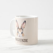 水パーソナライズされた色モダン可愛いイースターバニー コーヒーマグカップ (正面左)