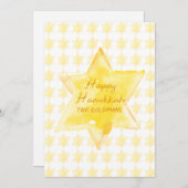 水パーソナライズされた色ユダヤ人スターハヌカー シーズンカード (正面/裏面)