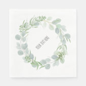水パーソナライズされた色ユーカリ結婚スリース スタンダードランチョンナプキン (正面)
