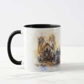 水パーソナライズされた色ヨークシャーテリアテリアコンボマグ マグカップ (左)