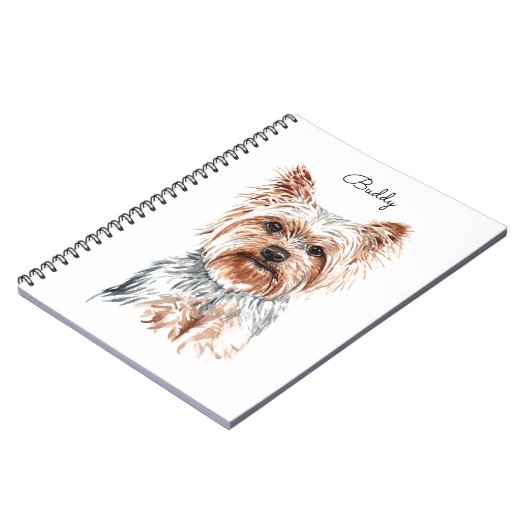 水パーソナライズされた色ヨークシャーテリア ノートブック (左側)