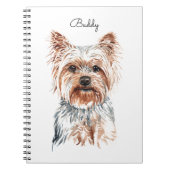 水パーソナライズされた色ヨークシャーテリア ノートブック (正面)