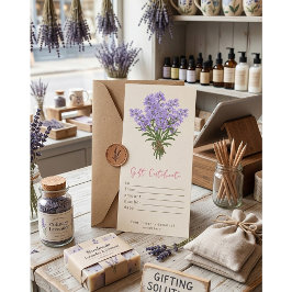 水パーソナライズされた色ラベンダーギフト証明書