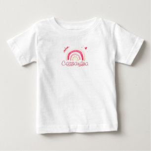 水パーソナライズされた色レインボーベビーTシャツ ベビーTシャツ