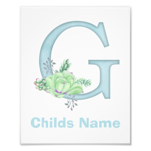 水パーソナライズされた色レターGフォトプリント フォトプリント            (正面)