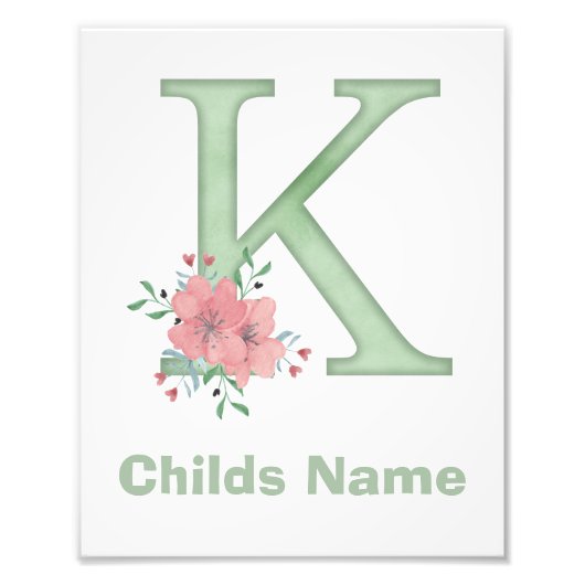 水パーソナライズされた色レターKフォトプリント フォトプリント            (正面)