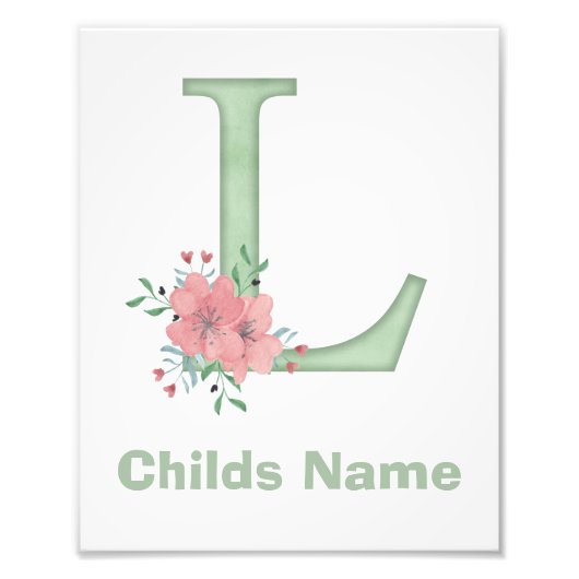 水パーソナライズされた色レターLフォトプリント フォトプリント (正面)