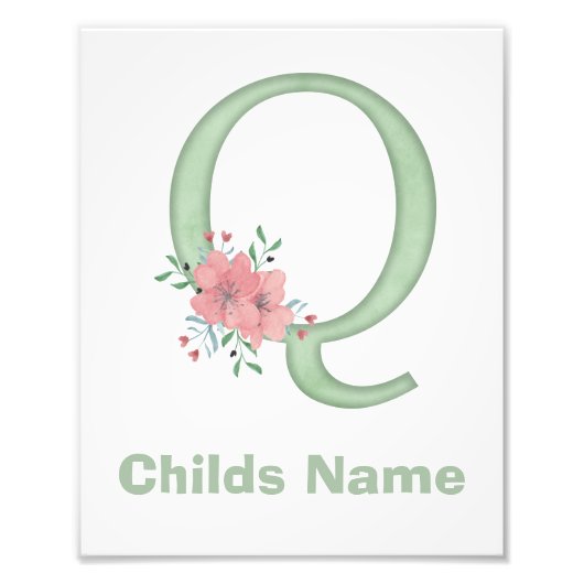 水パーソナライズされた色レターQフォトプリント フォトプリント            (正面)