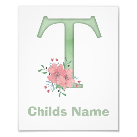 水パーソナライズされた色レターTフォトプリント フォトプリント            (正面)