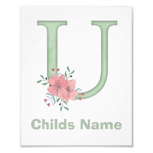 水パーソナライズされた色レターUフォトプリント フォトプリント            (正面)