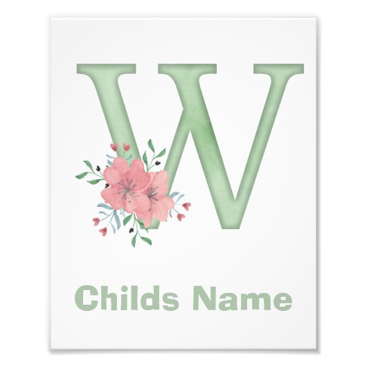 水パーソナライズされた色レターWフォトプリント フォトプリント            (正面)