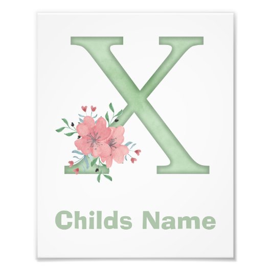 水パーソナライズされた色レターXフォトプリント フォトプリント            (正面)