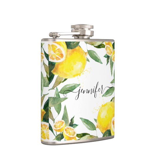 水パーソナライズされた色レモンズ結婚フラスコ フラスク (右)