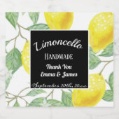 水パーソナライズされた色レモンリースブラック リキュールボトルラベル (シングルラベル)