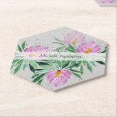 水パーソナライズされた色ロータスフラワープロフェッショナル ペーパーコースター (アングル)