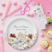 水パーソナライズされた色ワイルドフラワーかわいらしフローラ ペーパープレート (パーティー)