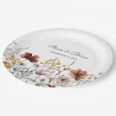 水パーソナライズされた色ワイルドフラワーかわいらしフローラ ペーパープレート (アングル)
