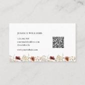 水パーソナライズされた色ワイルドフラワーかわいらしフローラ 名刺 (裏面)