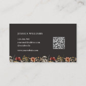 水パーソナライズされた色ワイルドフラワーかわいらしフローラ 名刺 (裏面)