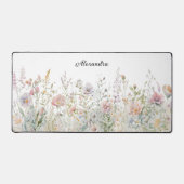 水パーソナライズされた色ワイルドフラワーフローラ草原 デスクマット (正面)