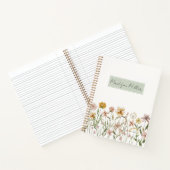 水パーソナライズされた色ワイルドフラワー牧草地フローラ ノートブック (内部)