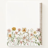 水パーソナライズされた色ワイルドフラワー牧草地フローラ ノートブック (裏面)