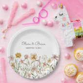 水パーソナライズされた色ワイルドフラワー牧草地フローラ ペーパープレート (パーティー)