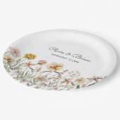 水パーソナライズされた色ワイルドフラワー牧草地フローラ ペーパープレート (アングル)