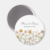 水パーソナライズされた色ワイルドフラワー牧草地フローラ マグネット (正面/裏面)