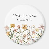 水パーソナライズされた色ワイルドフラワー牧草地フローラ マグネット (正面)