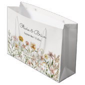 水パーソナライズされた色ワイルドフラワー牧草地フローラ ラージペーパーバッグ (正面アングル)