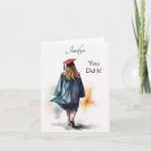 水パーソナライズされた色卒業式グリーティングカード カード (正面)