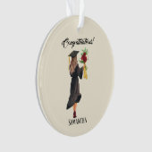 水パーソナライズされた色卒業 オーナメント (正面)