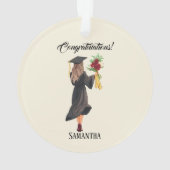 水パーソナライズされた色卒業 オーナメント (裏面)