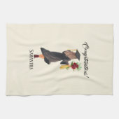 水パーソナライズされた色卒業 キッチンタオル (横)