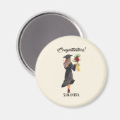 水パーソナライズされた色卒業 マグネット (正面/裏面)