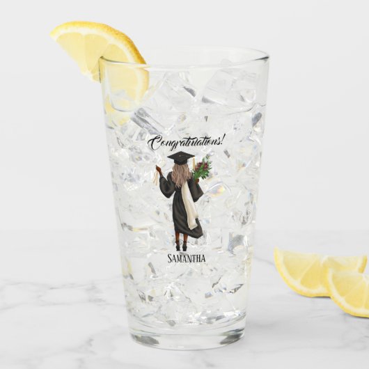 水パーソナライズされた色卒業(10) タンブラーグラス (アイス正面)