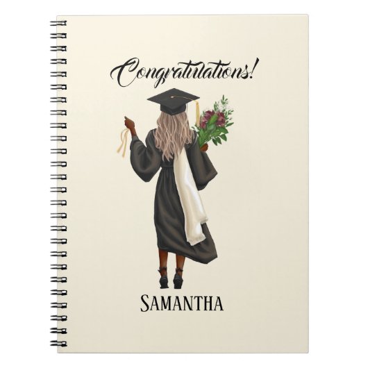 水パーソナライズされた色卒業(10) ノートブック (正面)