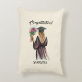 水パーソナライズされた色卒業(11) アクセントクッション (裏面(縦))