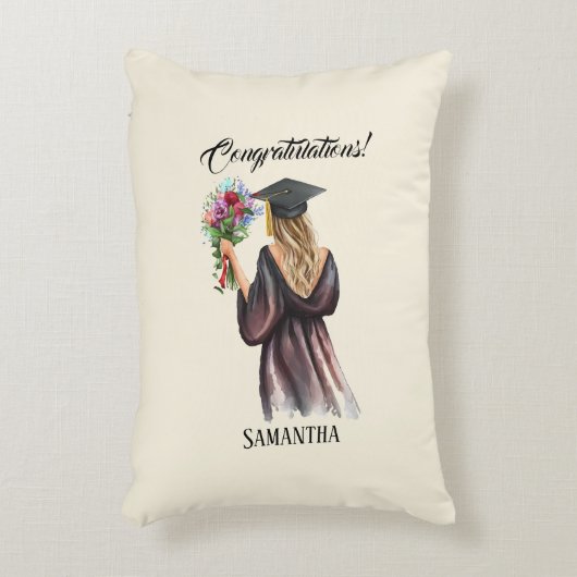 水パーソナライズされた色卒業(11) アクセントクッション (正面(垂直))