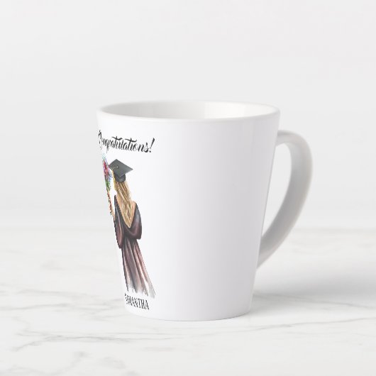 水パーソナライズされた色卒業(11) カフェラテマグ (右アングル)