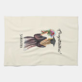 水パーソナライズされた色卒業(11) キッチンタオル (横)