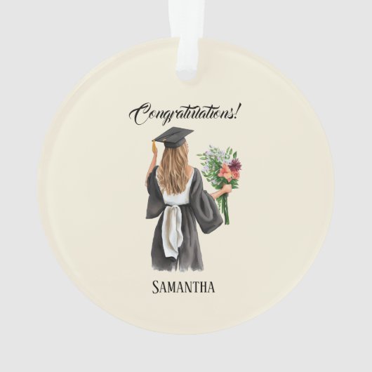 水パーソナライズされた色卒業(12) オーナメント (裏面)