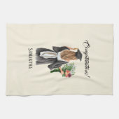 水パーソナライズされた色卒業(12) キッチンタオル (横)