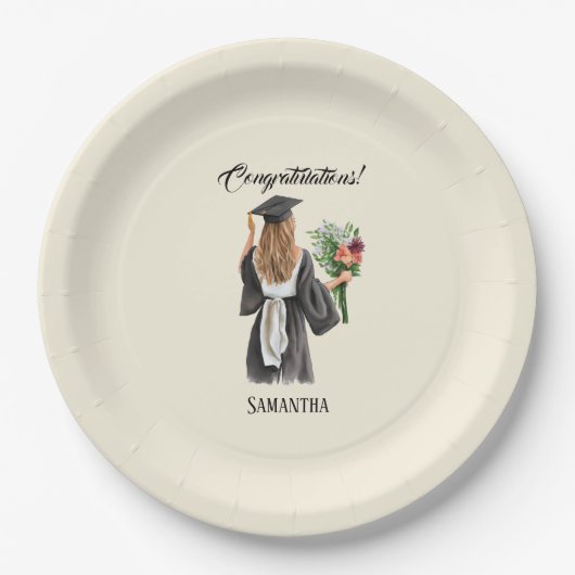 水パーソナライズされた色卒業(12) ペーパープレート (正面)