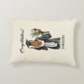 水パーソナライズされた色卒業(13) アクセントクッション (裏面)